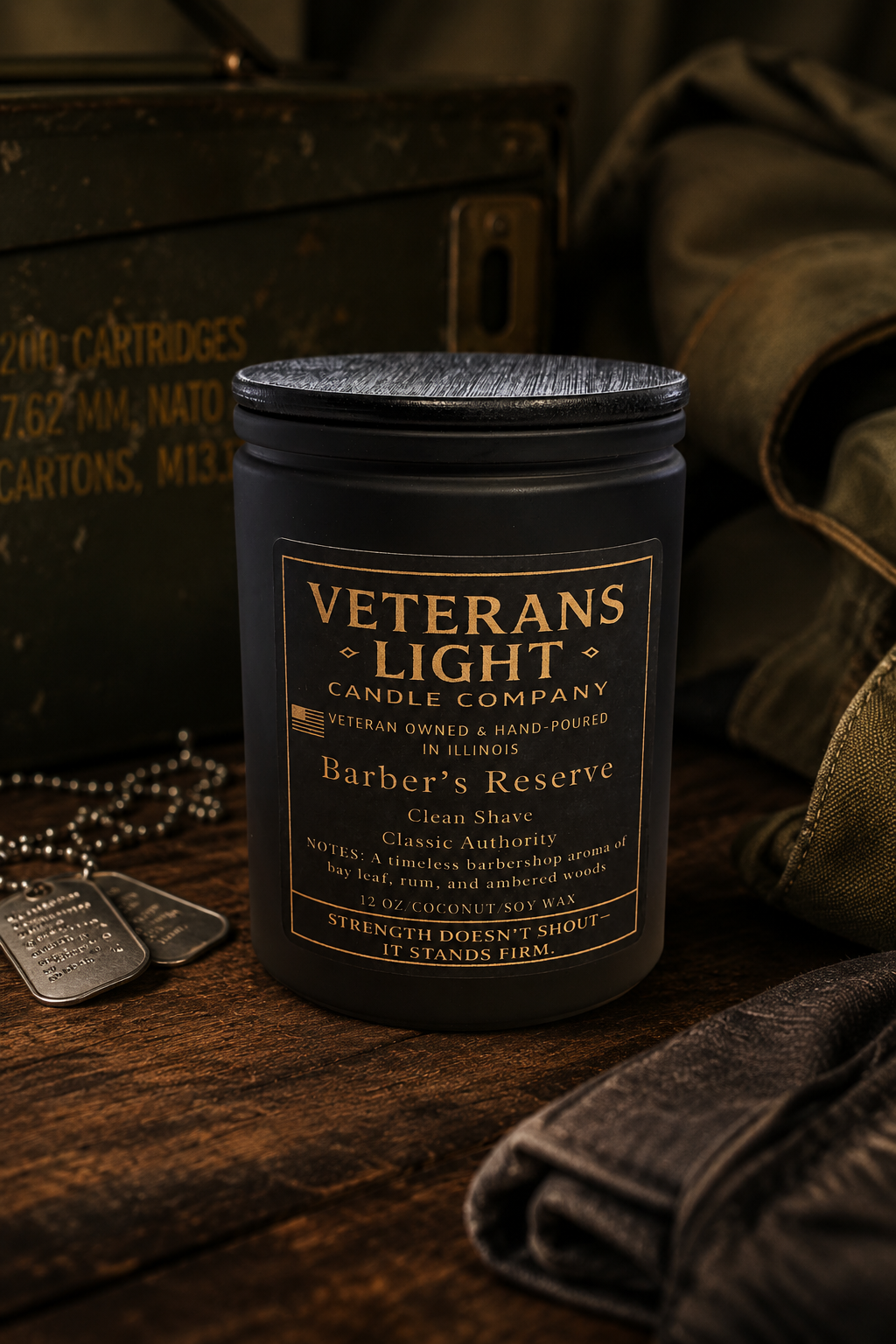 Veterans Light Gentlemen’s Arsenal Candle Collection | Masculine Line : Barber's Reserve