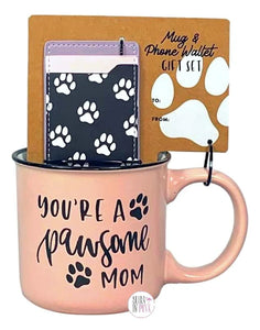 Pawssome Mom Mug & Phone Wallet Set