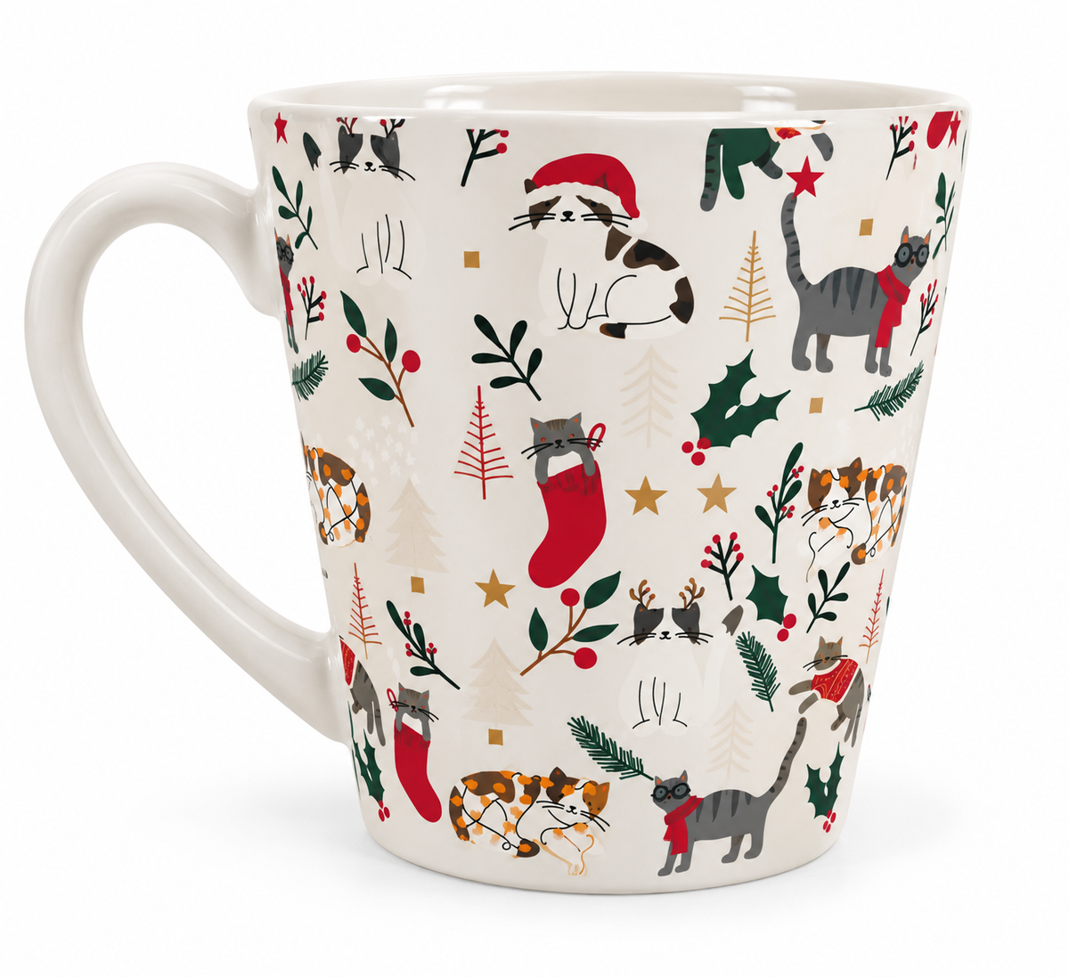Cozy Christmas Cats Ceramic Mug