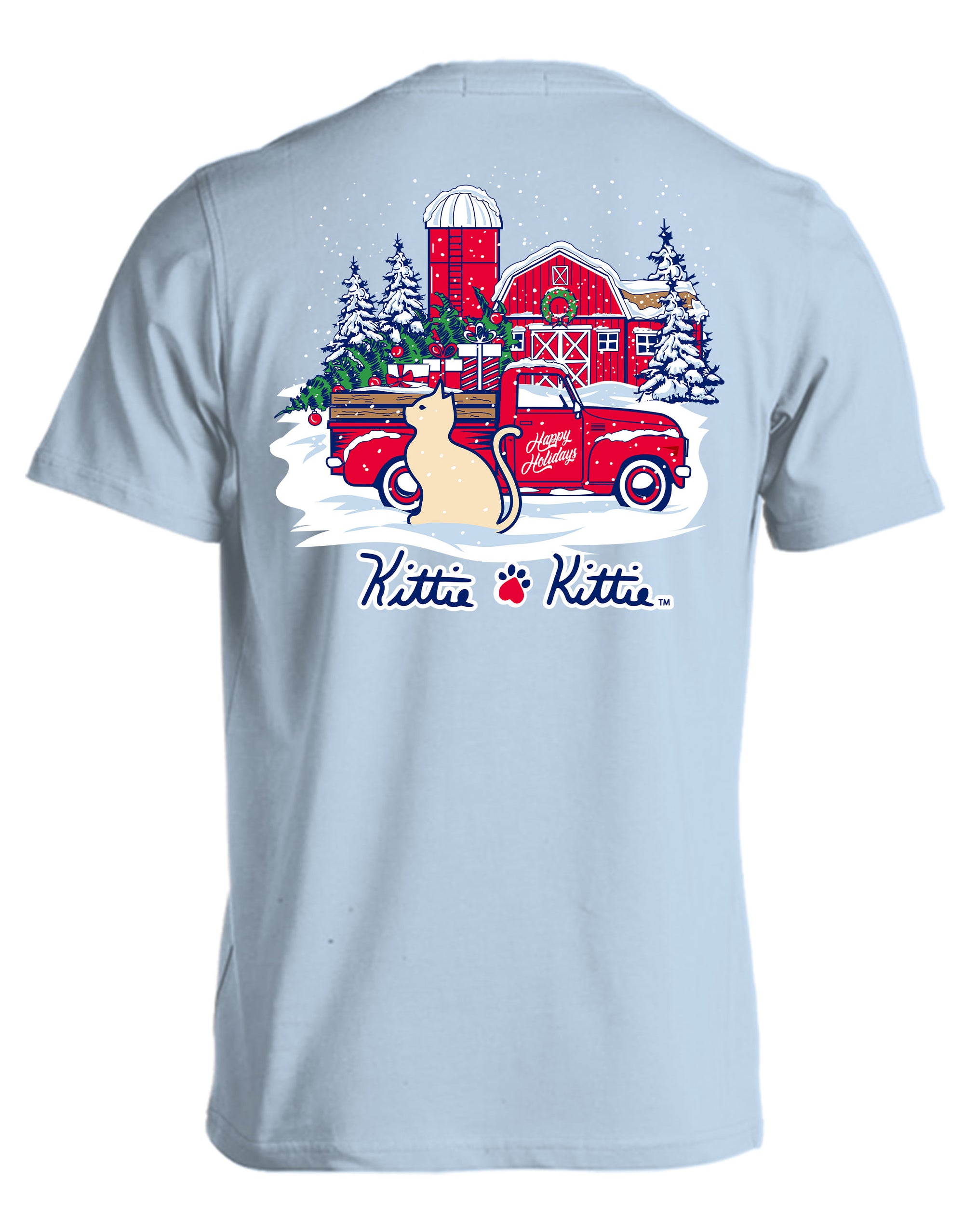 Kittie Kittie Happy Holidays Cats T-shirt