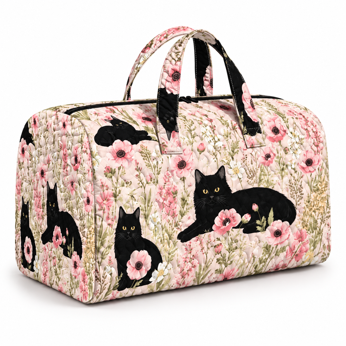 Midnight Garden Quilted Cat Weekender & Travel Bag