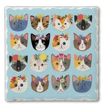 Cats with Crowns Absorbent Stone Tumbled Tile Coaster