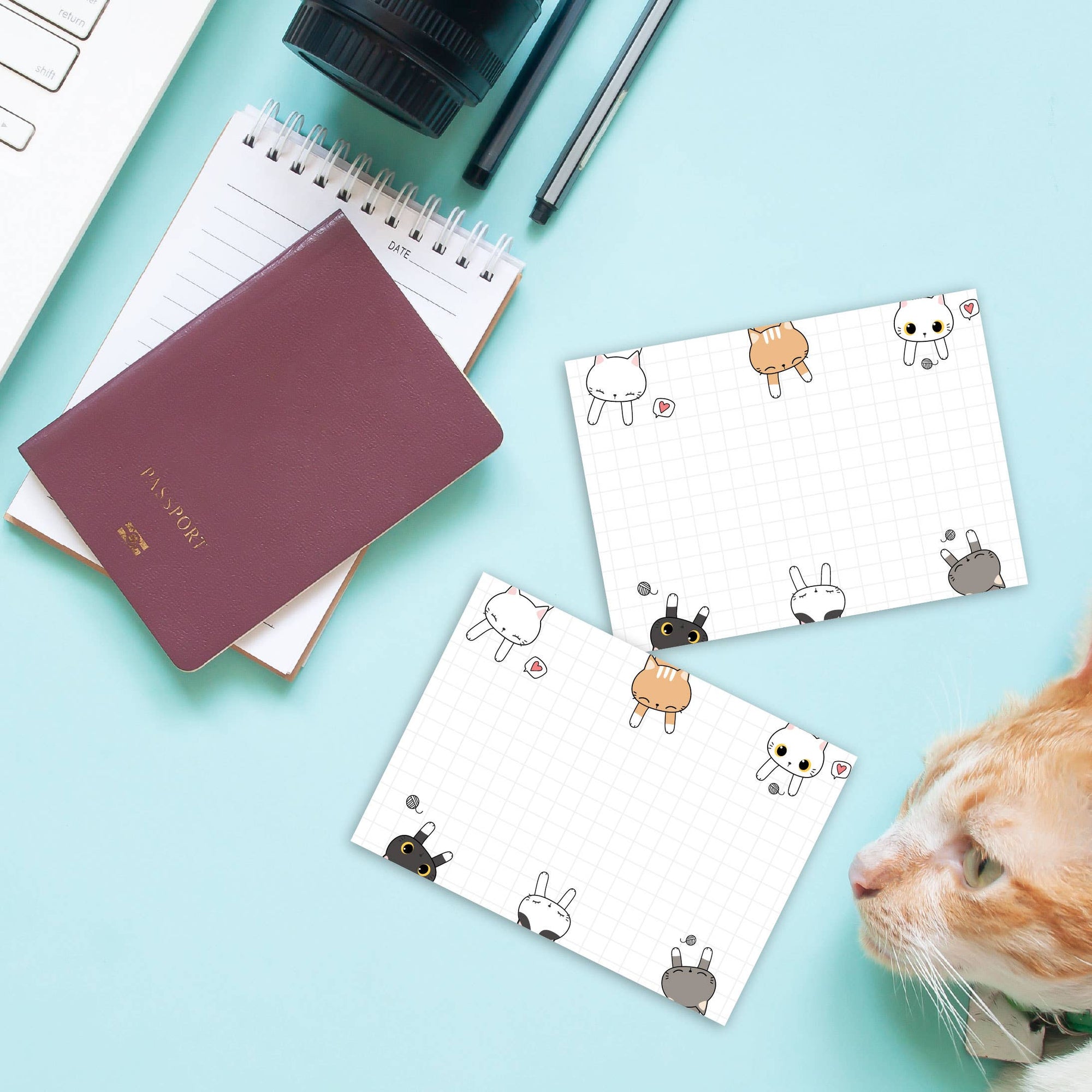 Cat Peekaboo Grid Post-it® Note 3x4