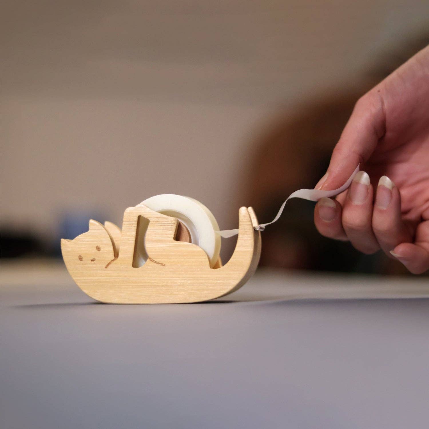 Kitty Bamboo Tape Dispenser