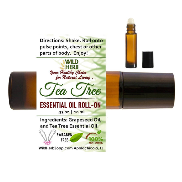 Tea Tree Essential Oil Roller Top Bottle