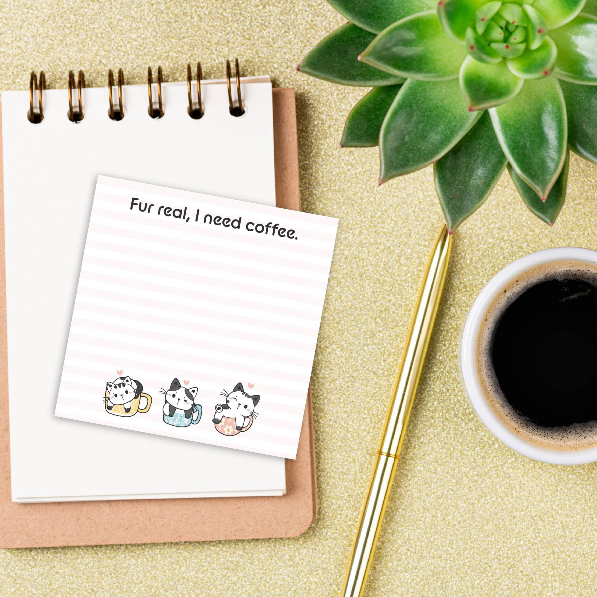 Fur Real Coffee Cat Post-it® Note 3x3