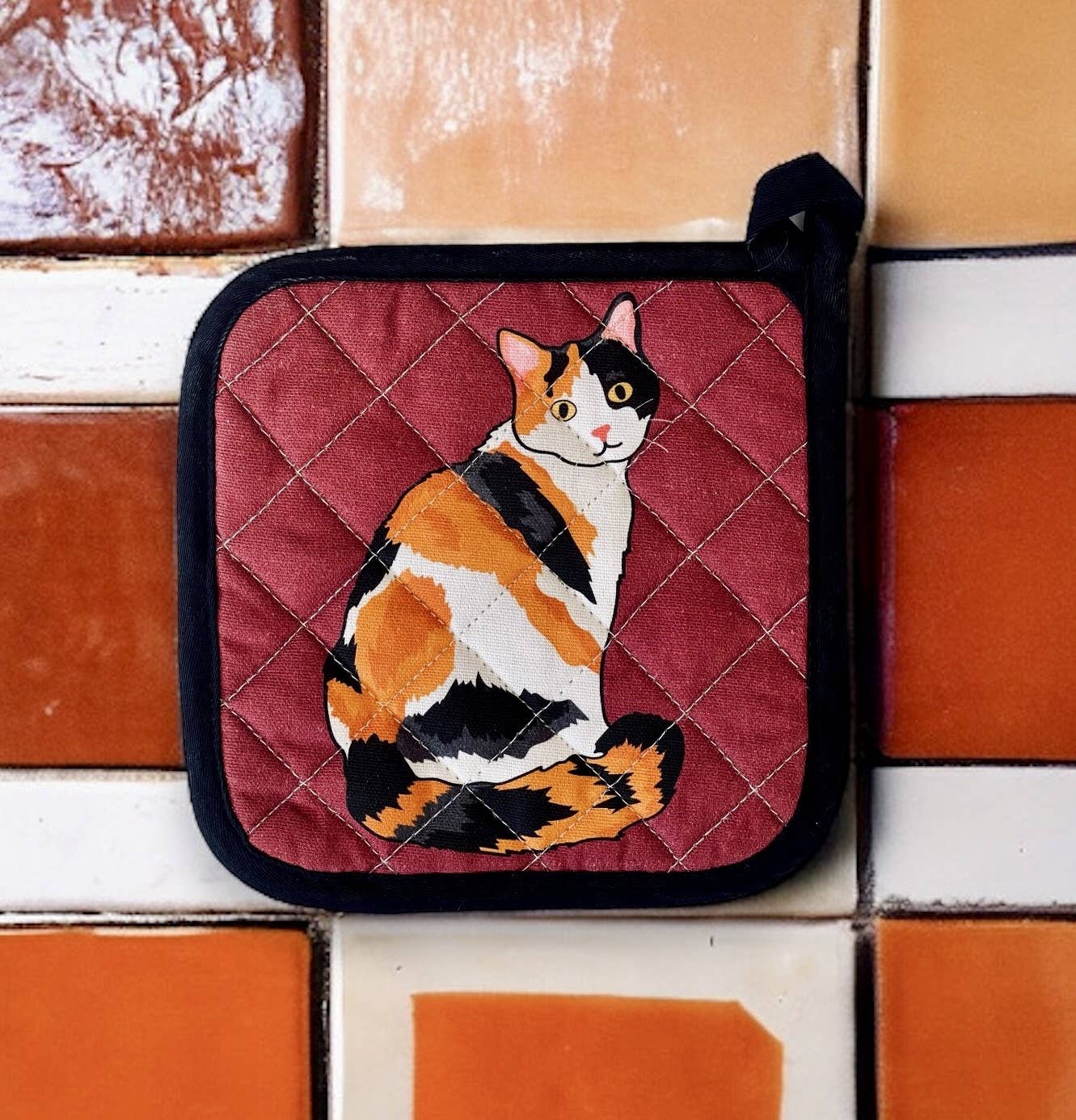 Hello Calico Cat Potholder 