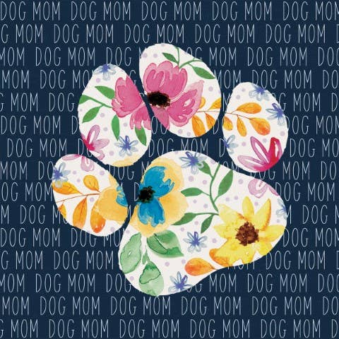 Dog Paw Print Square House Coaster
