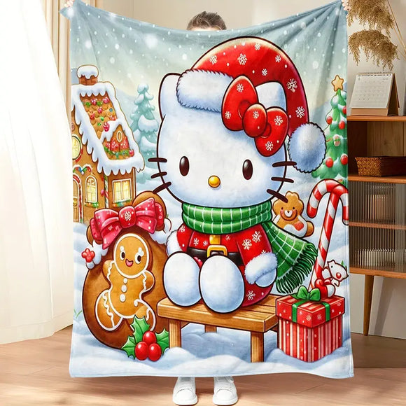 Hello Kitty Holly Jolly Plush Throw