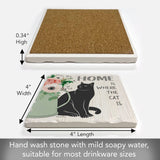 Cat Home Absorbent Stone Tumbled Tile Coaster