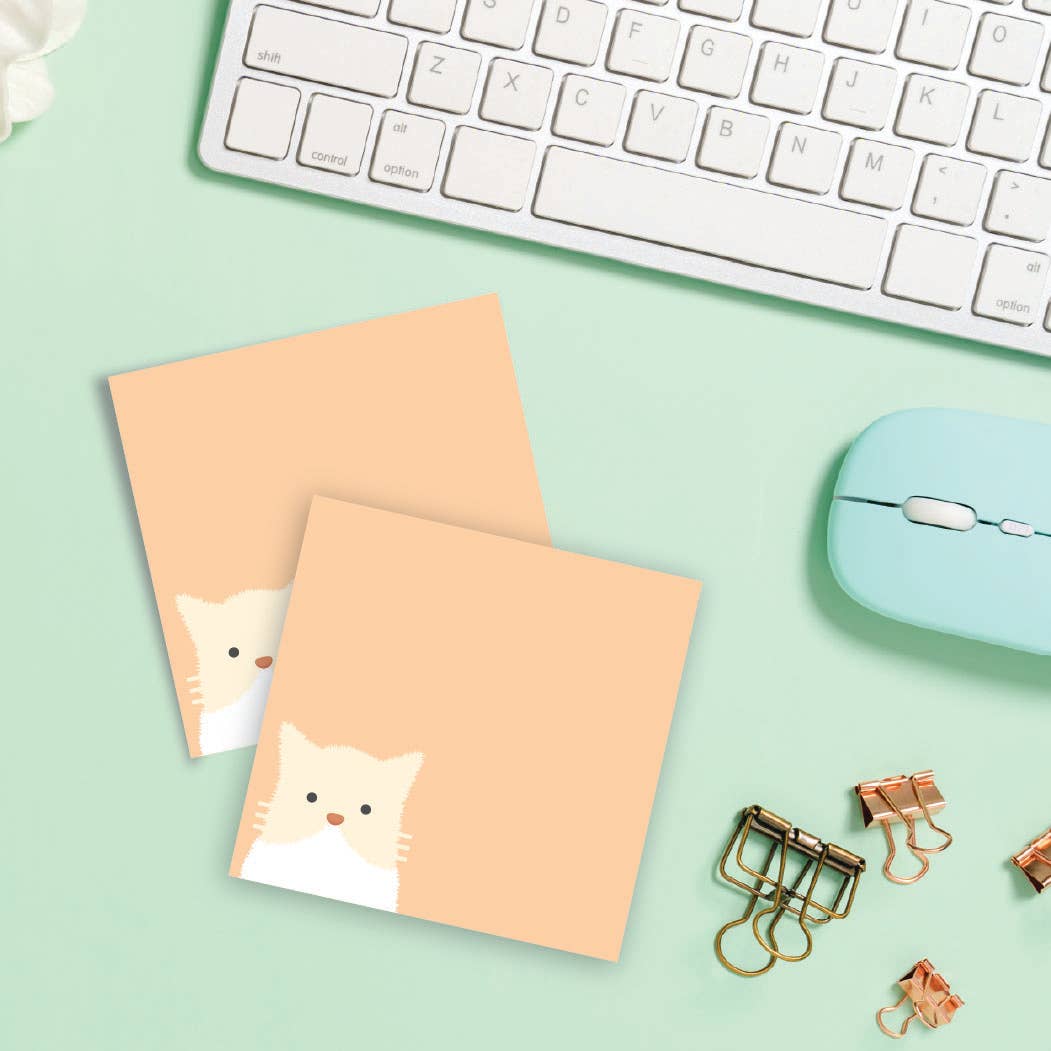 Peach Cat Peekaboo Post-it® Note 3x3