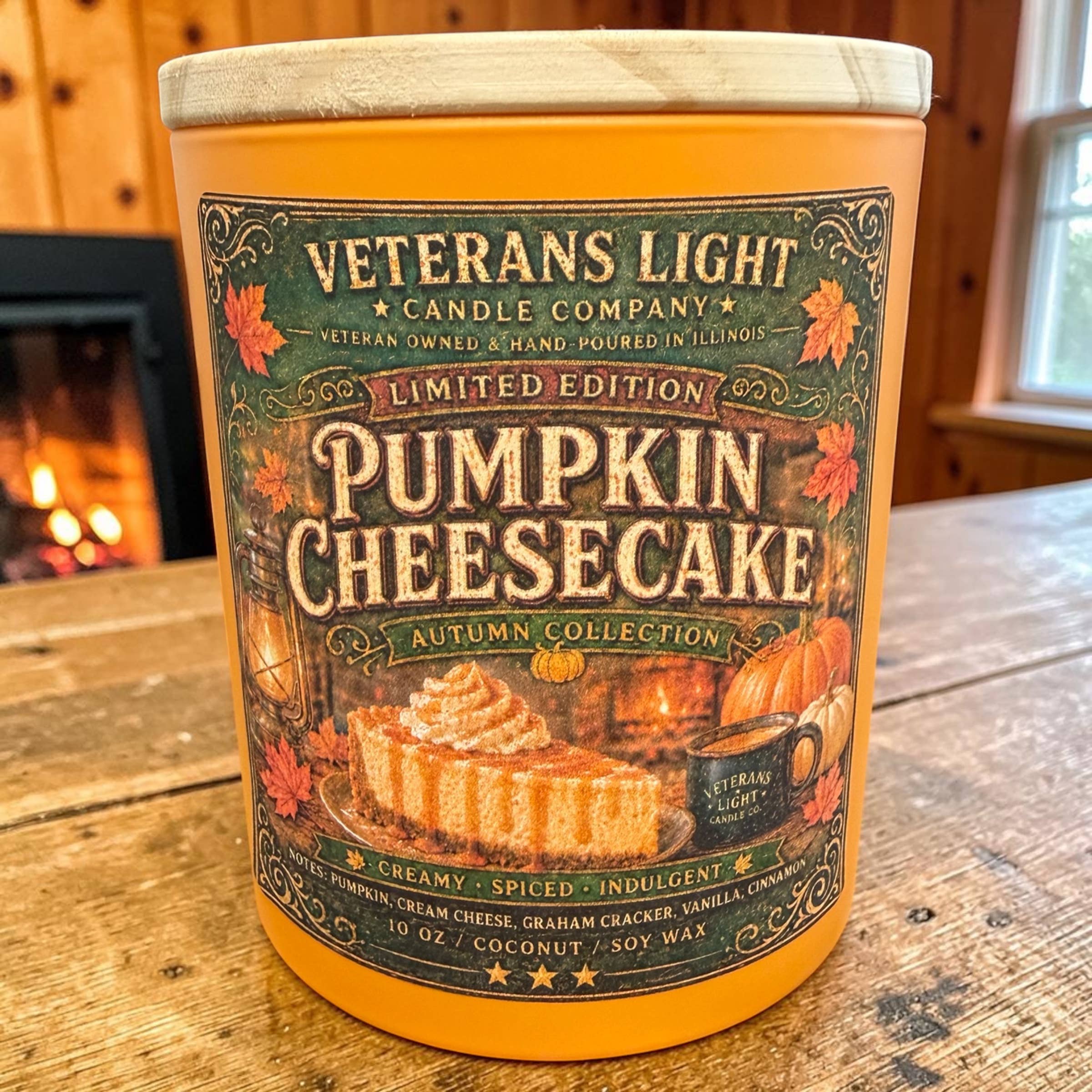 Veterans Light 10oz Candle - Pumpkin Cheesecake