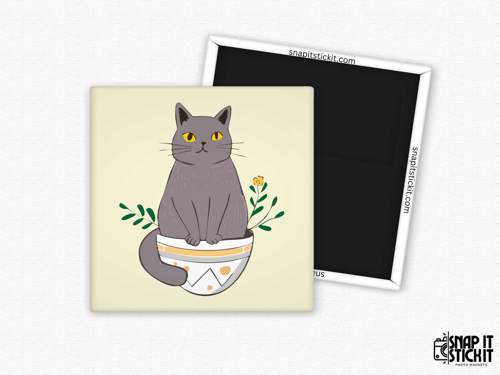 Pot It Like It’s Hot – Cat Lovers Square Magnet