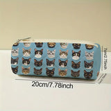 Multi Faces Kitty Small Corduroy Makeup Pouch