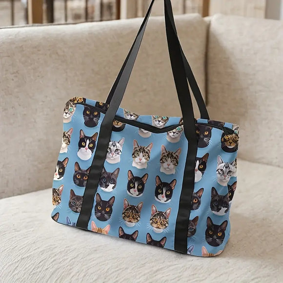 Multi Faces Kitty Duffle Tote