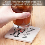 Wine & Cats Absorbent Stone Coaster