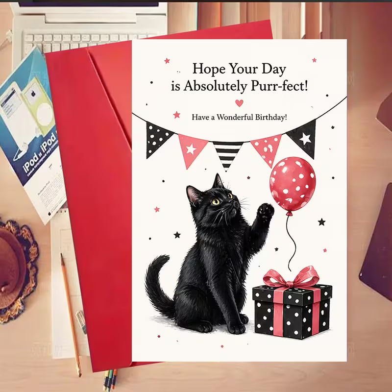 Hope Your Day is Absolutely Purr-fect Birthday Greeting Card
