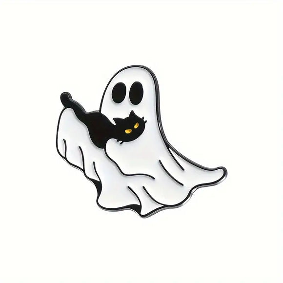 Hold Me Kitty Ghost Enamel Pin