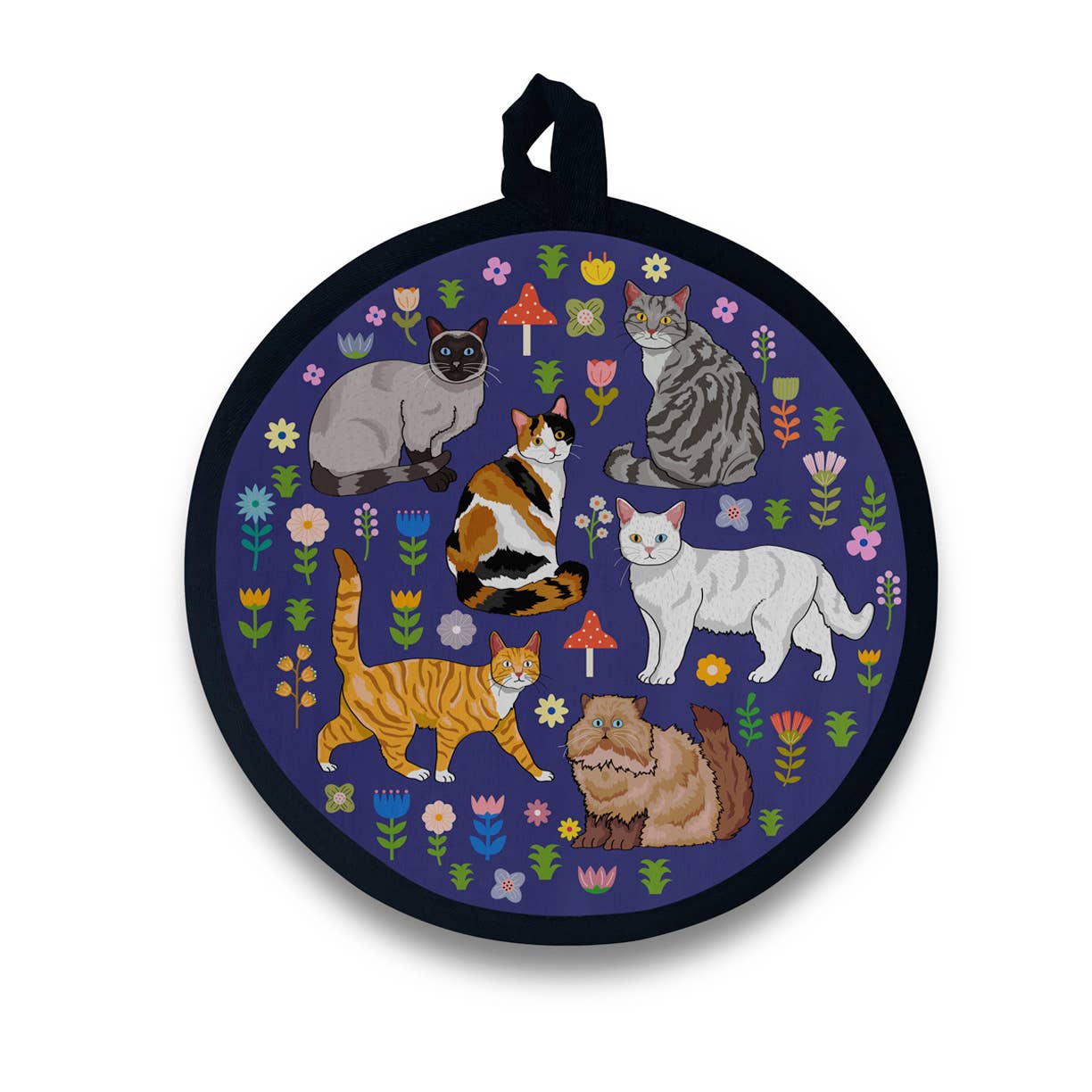 Spring Kitty Cats Round Potholder/Hot Pad 
