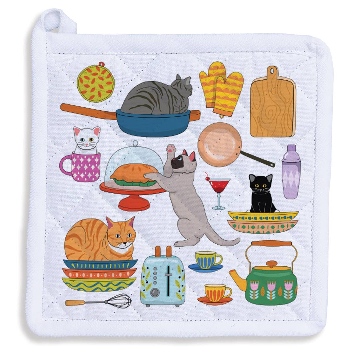 Kitty Cats in the Kitchen Reversible Potholder 