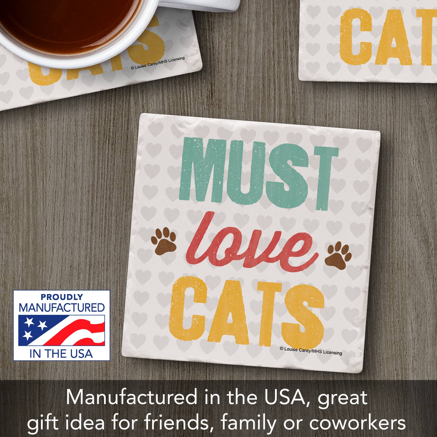 Must Love Cats Absorbent Stone Coaster