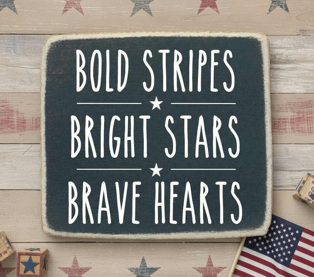 Bold Stripes Wooden Block Sign