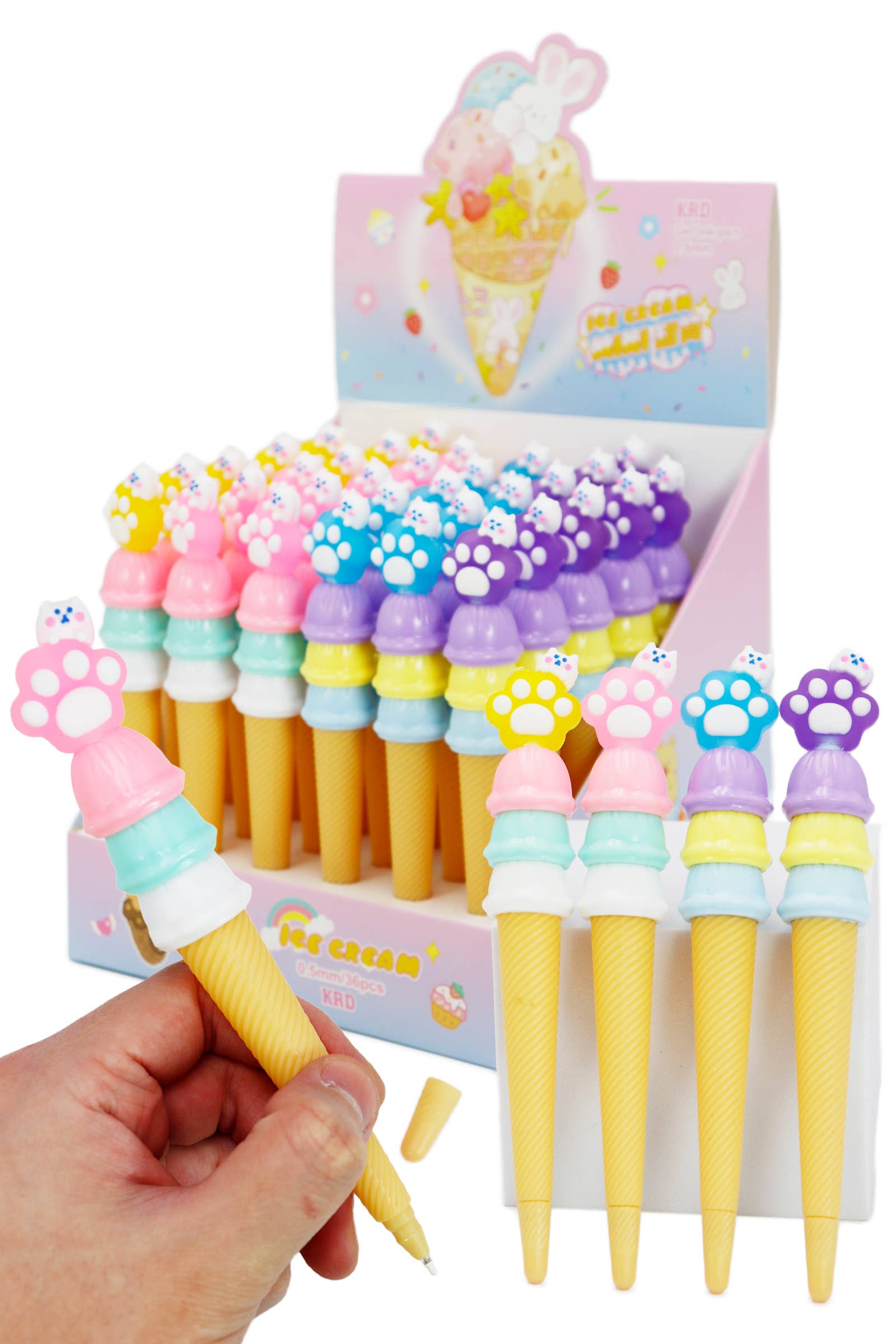 Kitty Cat Paw Ice Cream Cone Pen