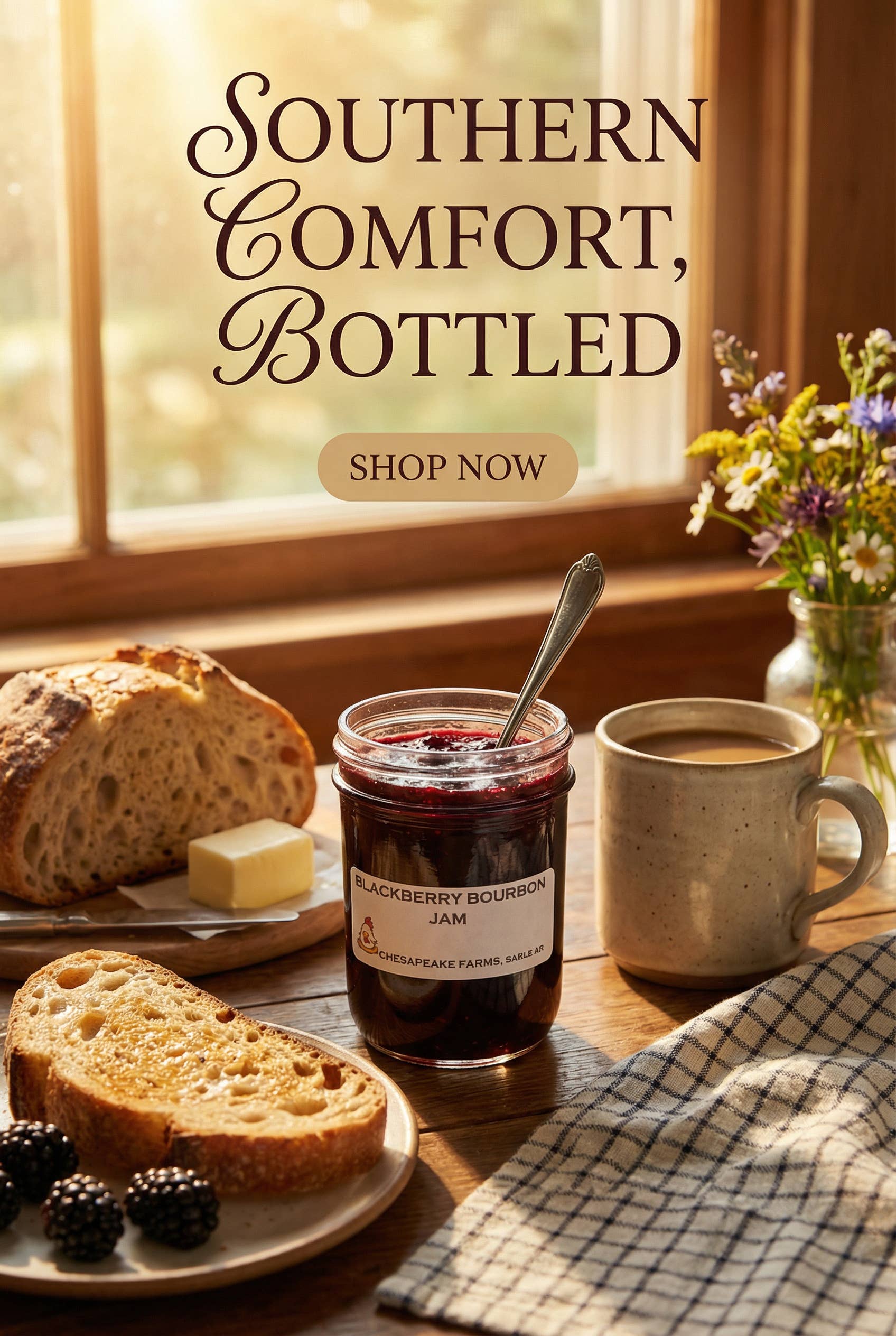 Chesapeake Farms Small-batch Blackberry Bourbon Jam 8oz