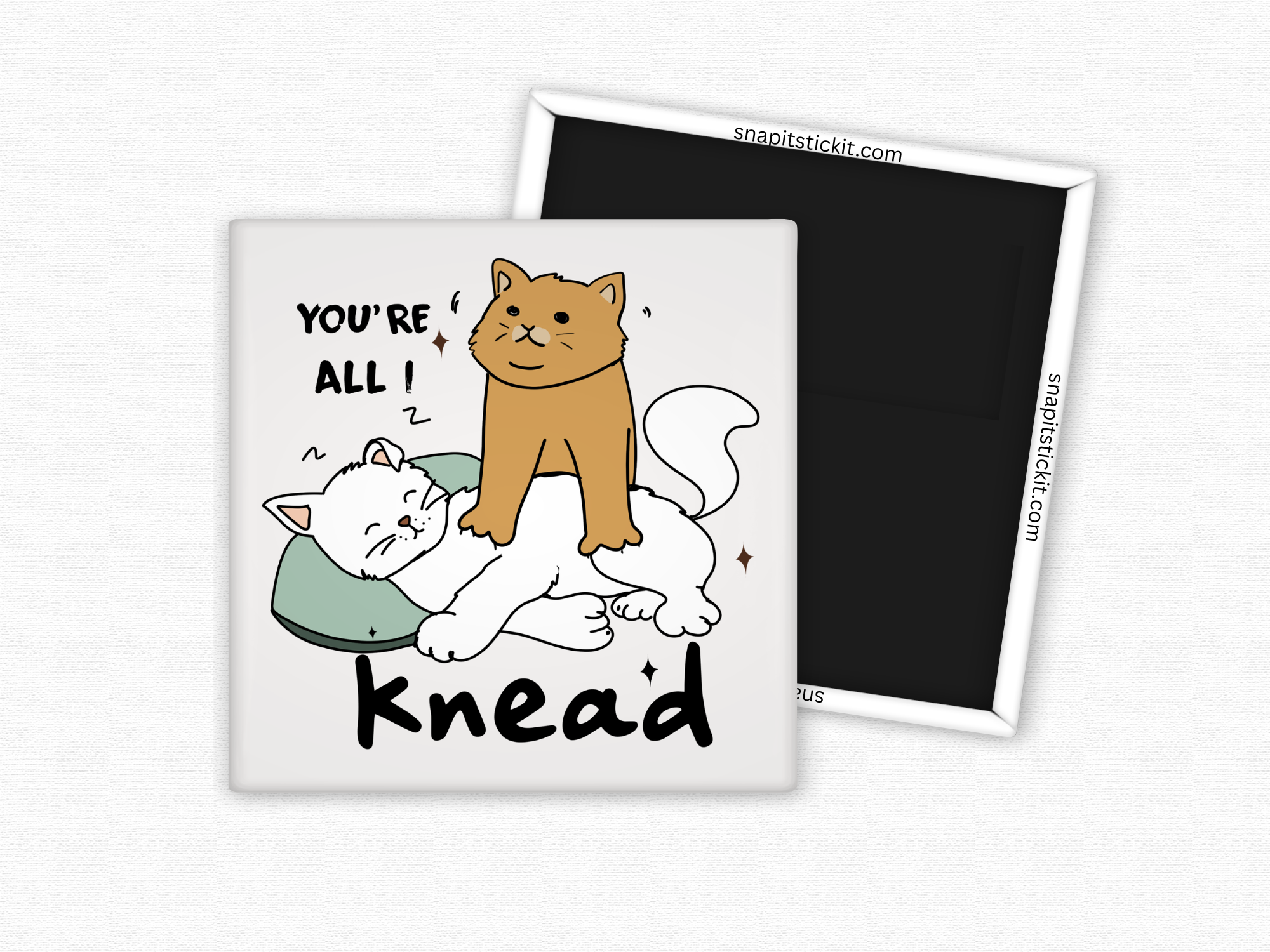 All I Knead - Cat Humor Square Magnet