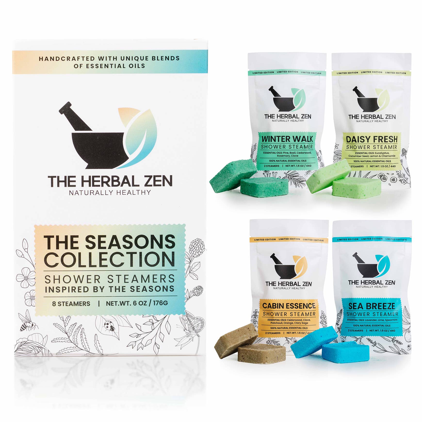 Shower Steamer Gift Box – 4 Blend Variety Set