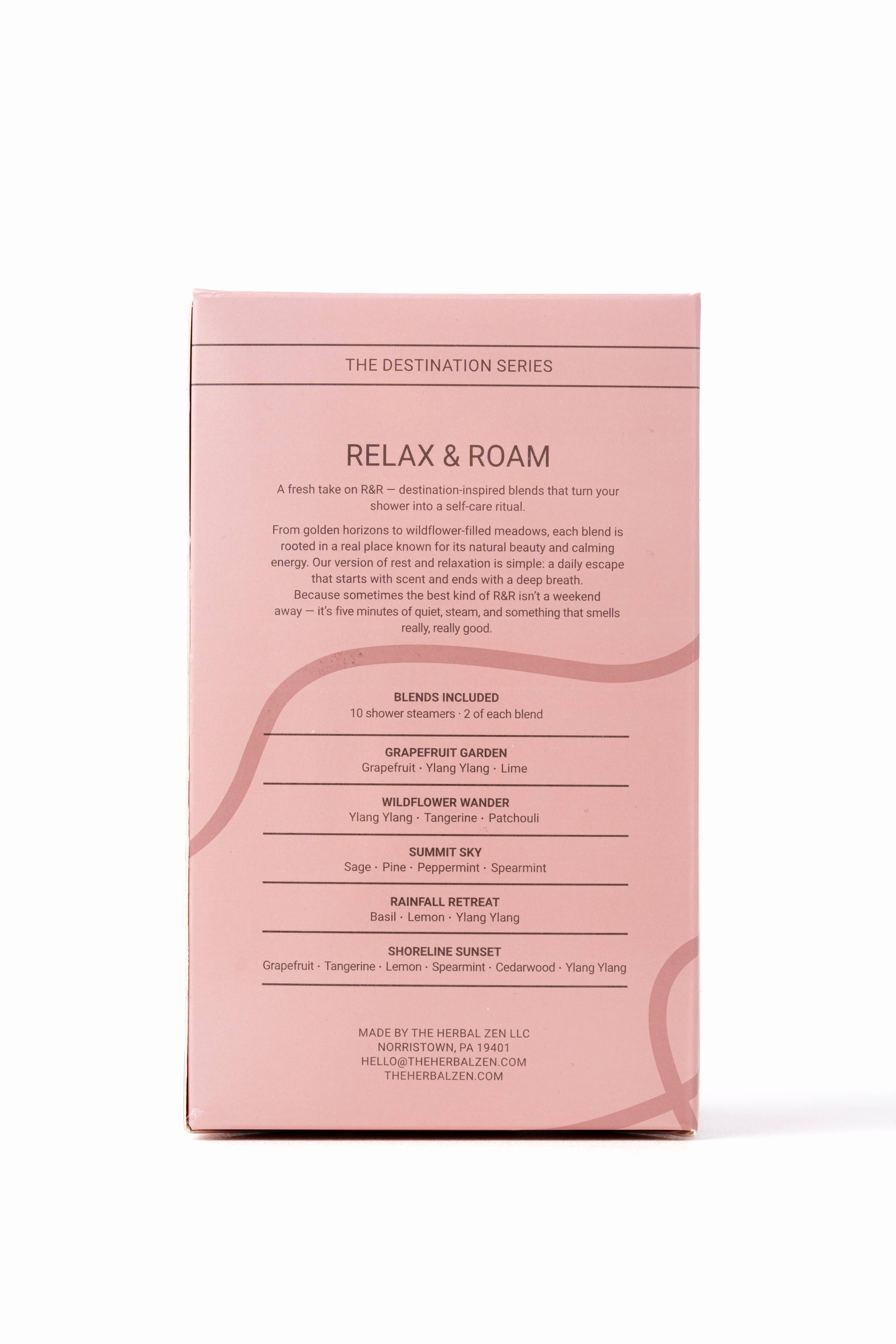 Relax & Roam Shower Steamer Variety Box | 5 Scents