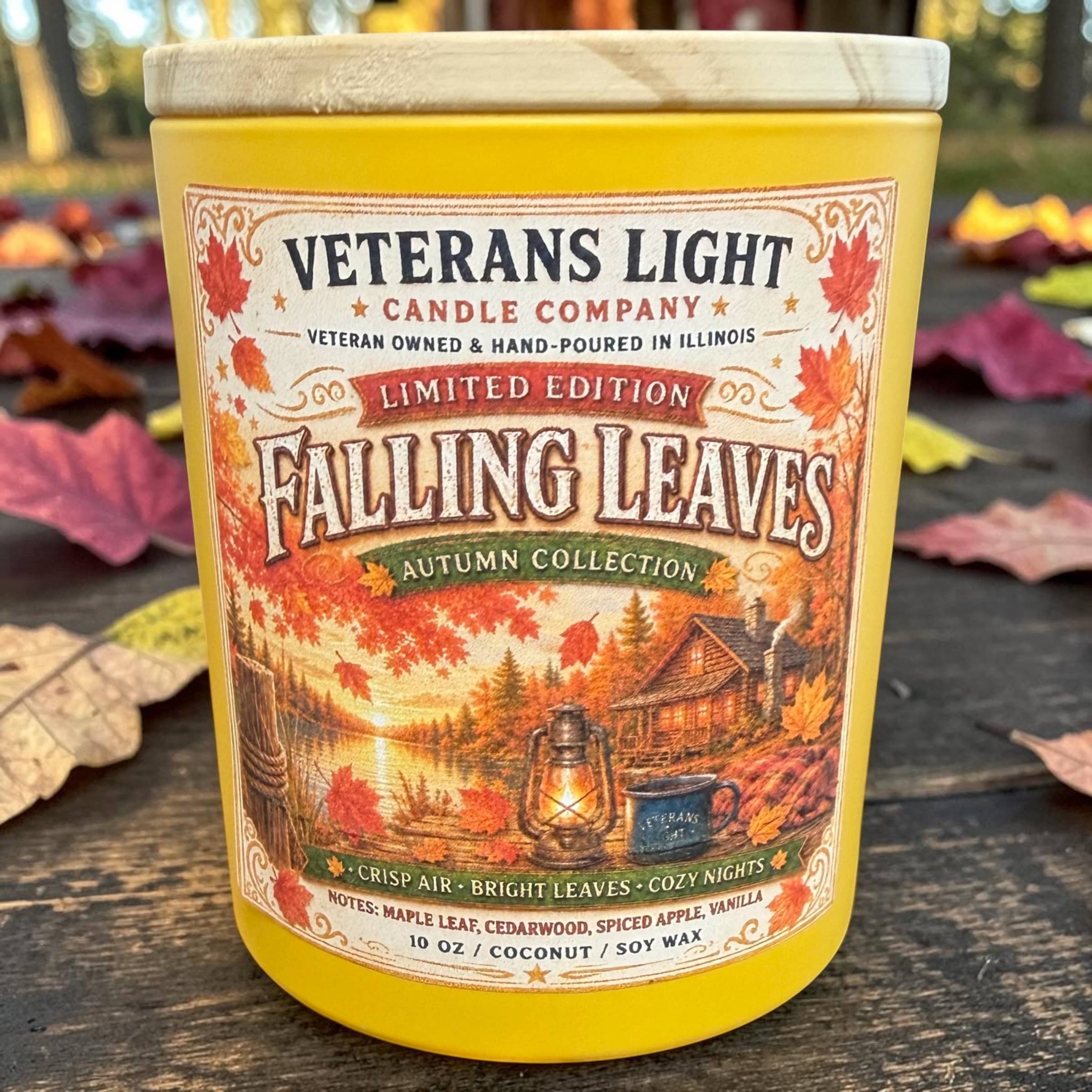 Veterans Light 10 oz Candle - Falling Leaves