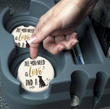 Love A Dog Absorbent Stone Car Coaster