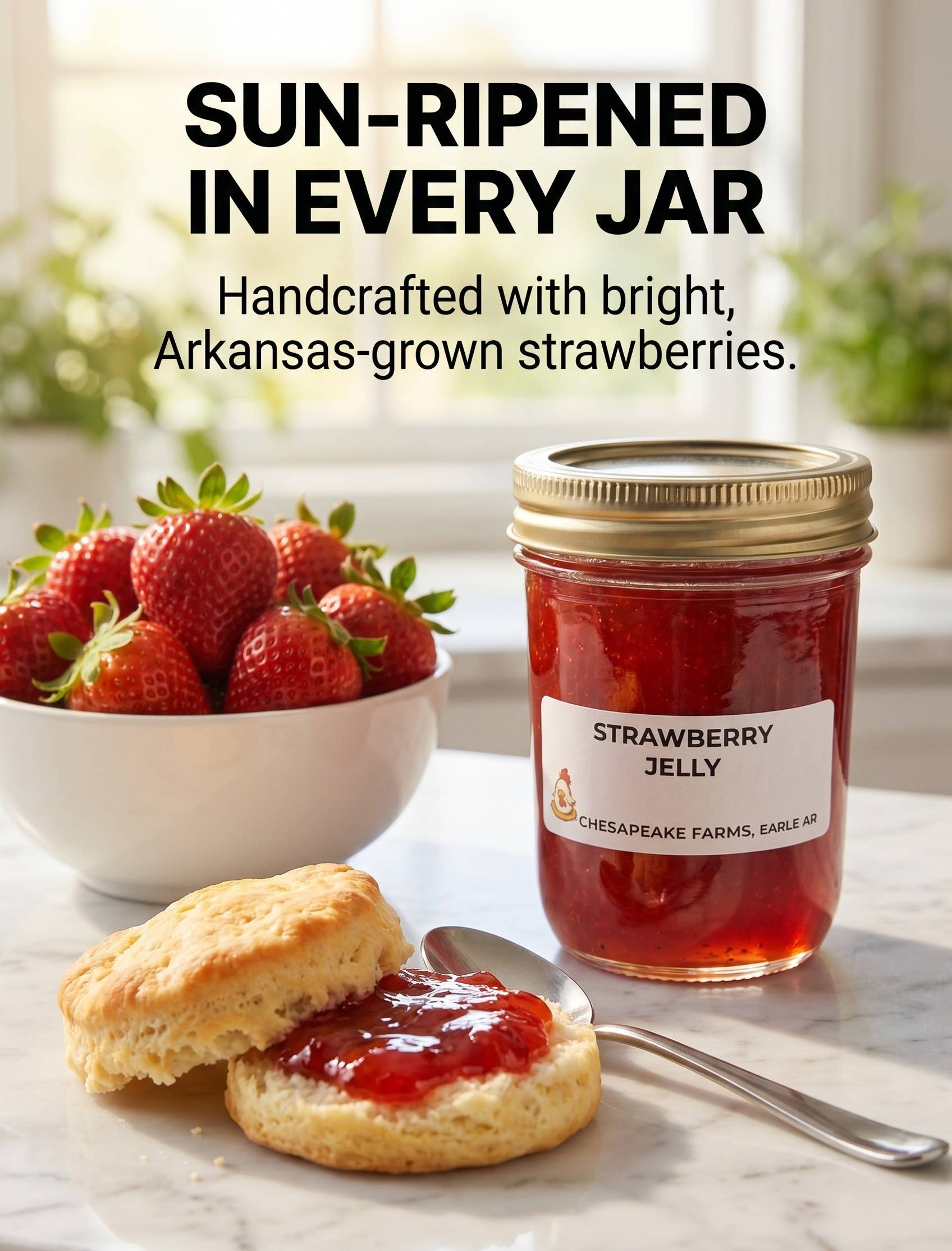 Arkansas Grown Small-batch Strawberry Jelly 8oz