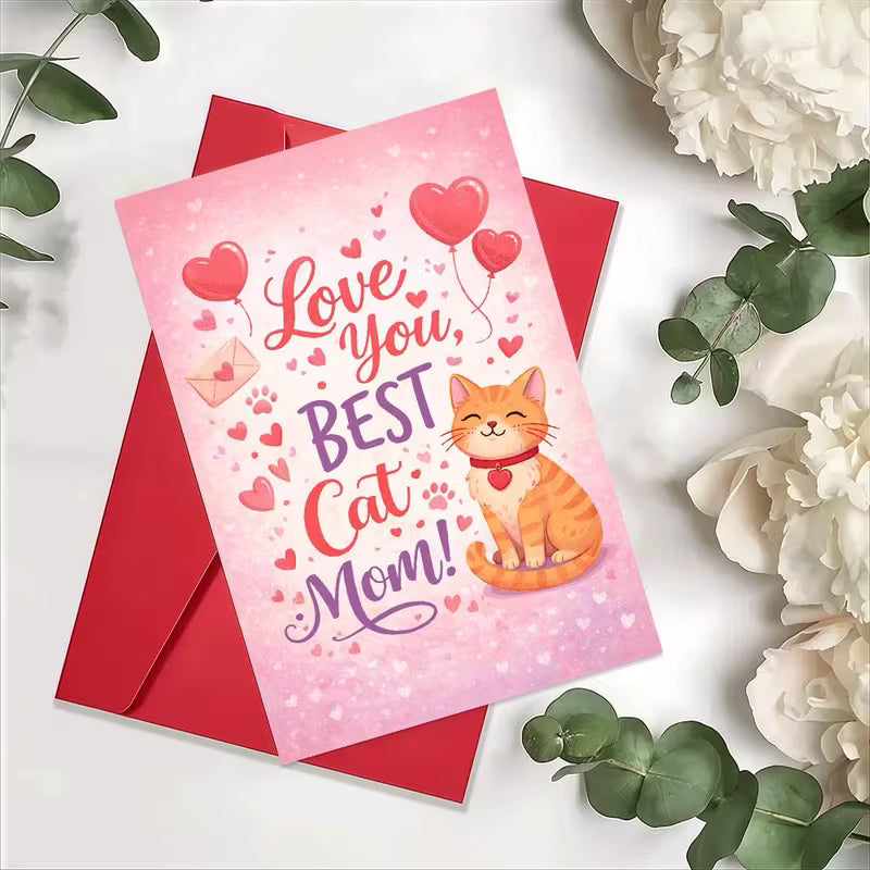 Love you, Best Cat Mom Greeting Card