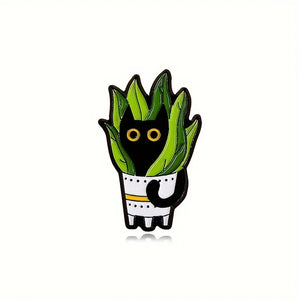 Snake Plant Kitty Enamel Pin