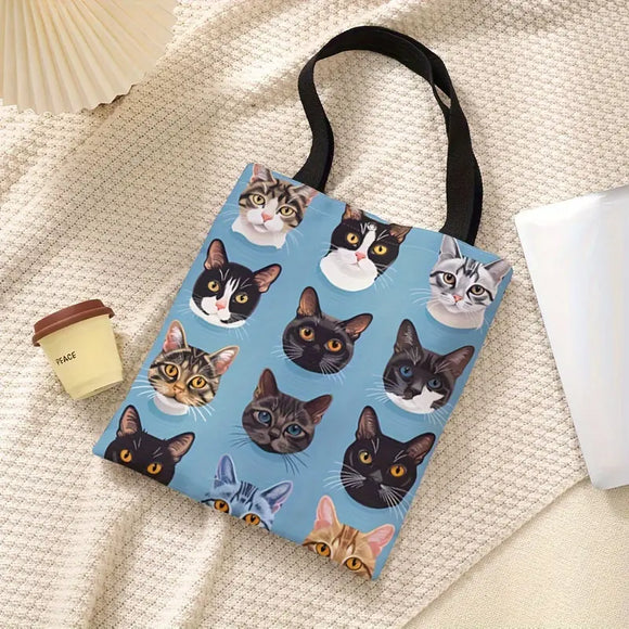 Multi Faces Kitty Tote