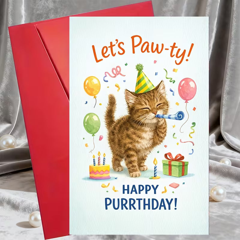 Lets Paw-ty Greeting Card