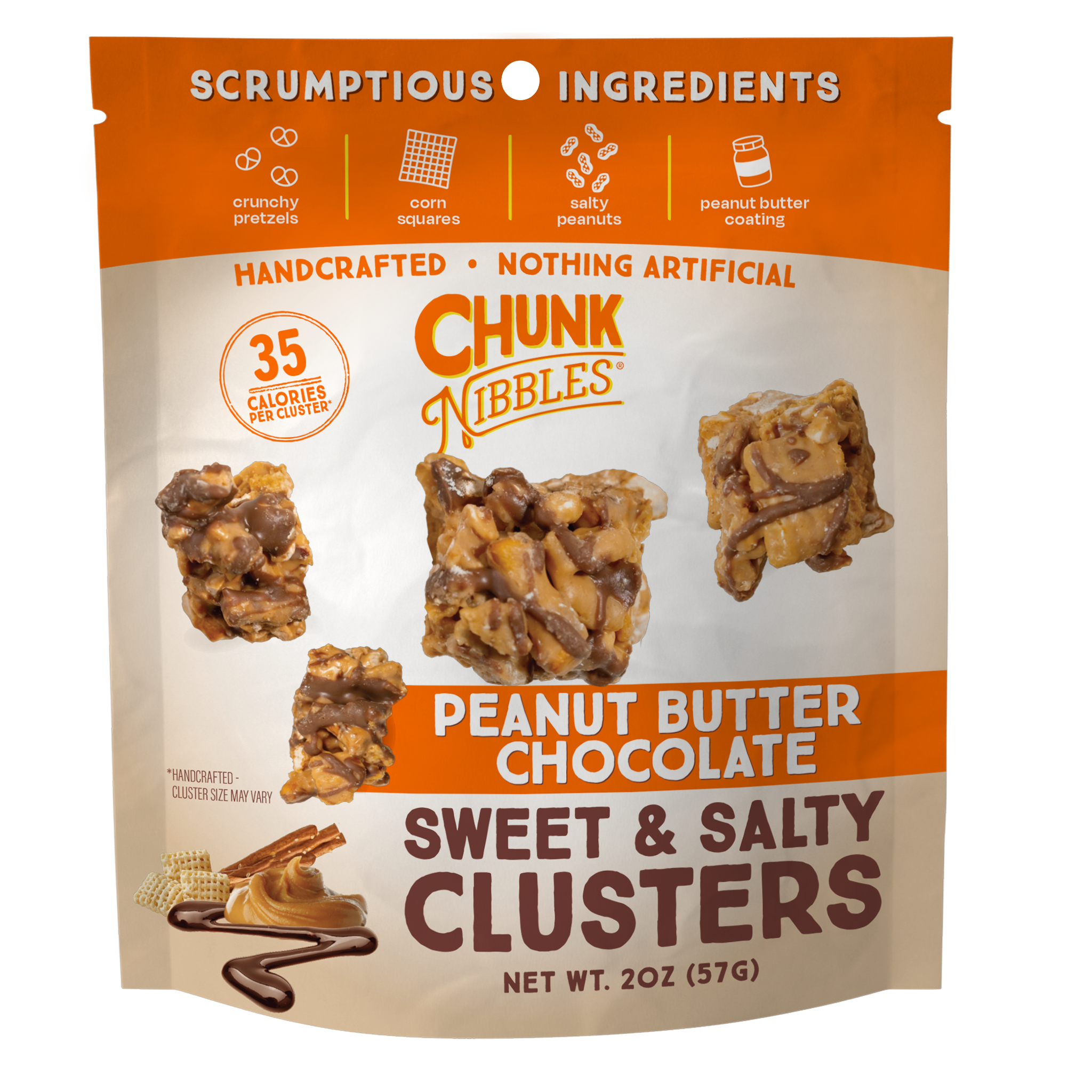 Peanut Butter Chocolate Chunk Nibbles 2oz Snack Pack