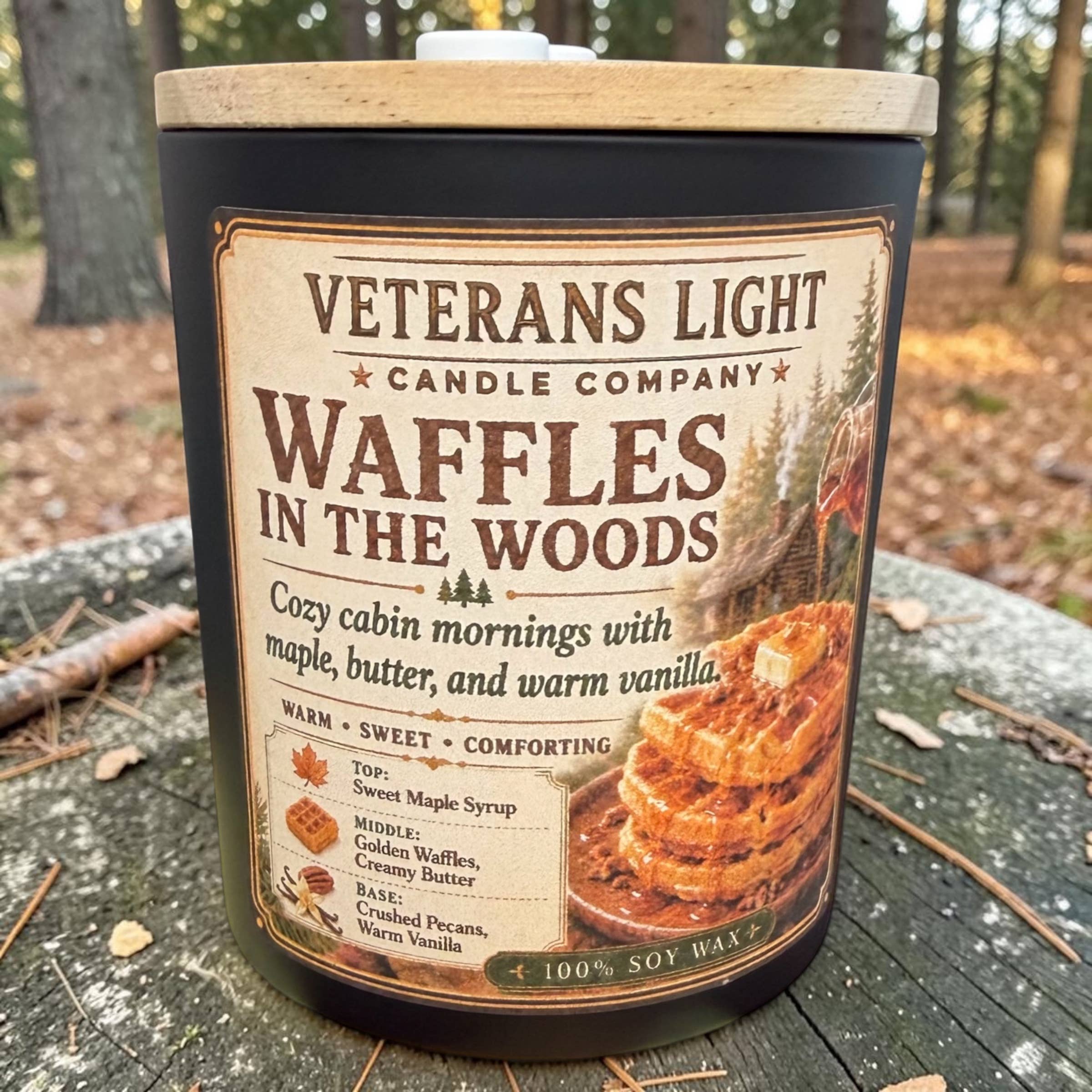 Veterans Light 10oz Candle - Waffles in the Woods