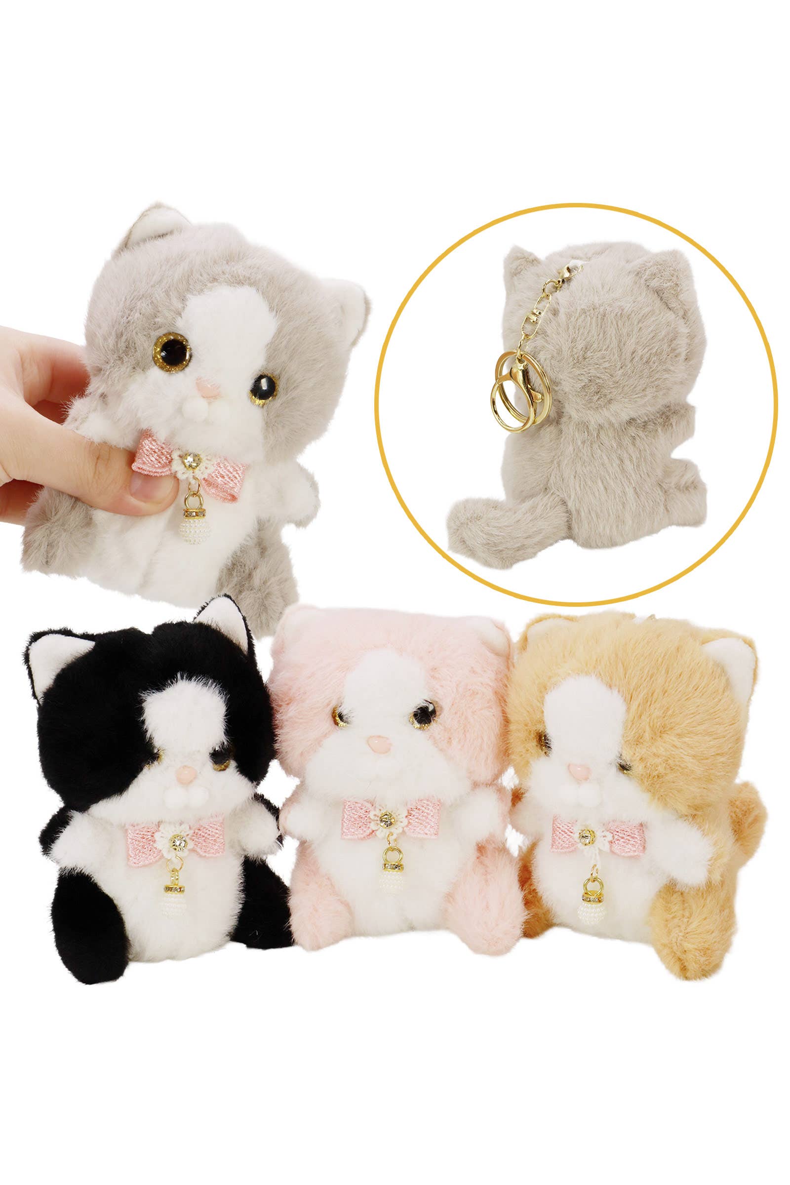 Posh Cute Kitty Cat Fuzzy Stuffed Key Chain