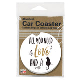 Love A Cat Absorbent Stone Car Coaster