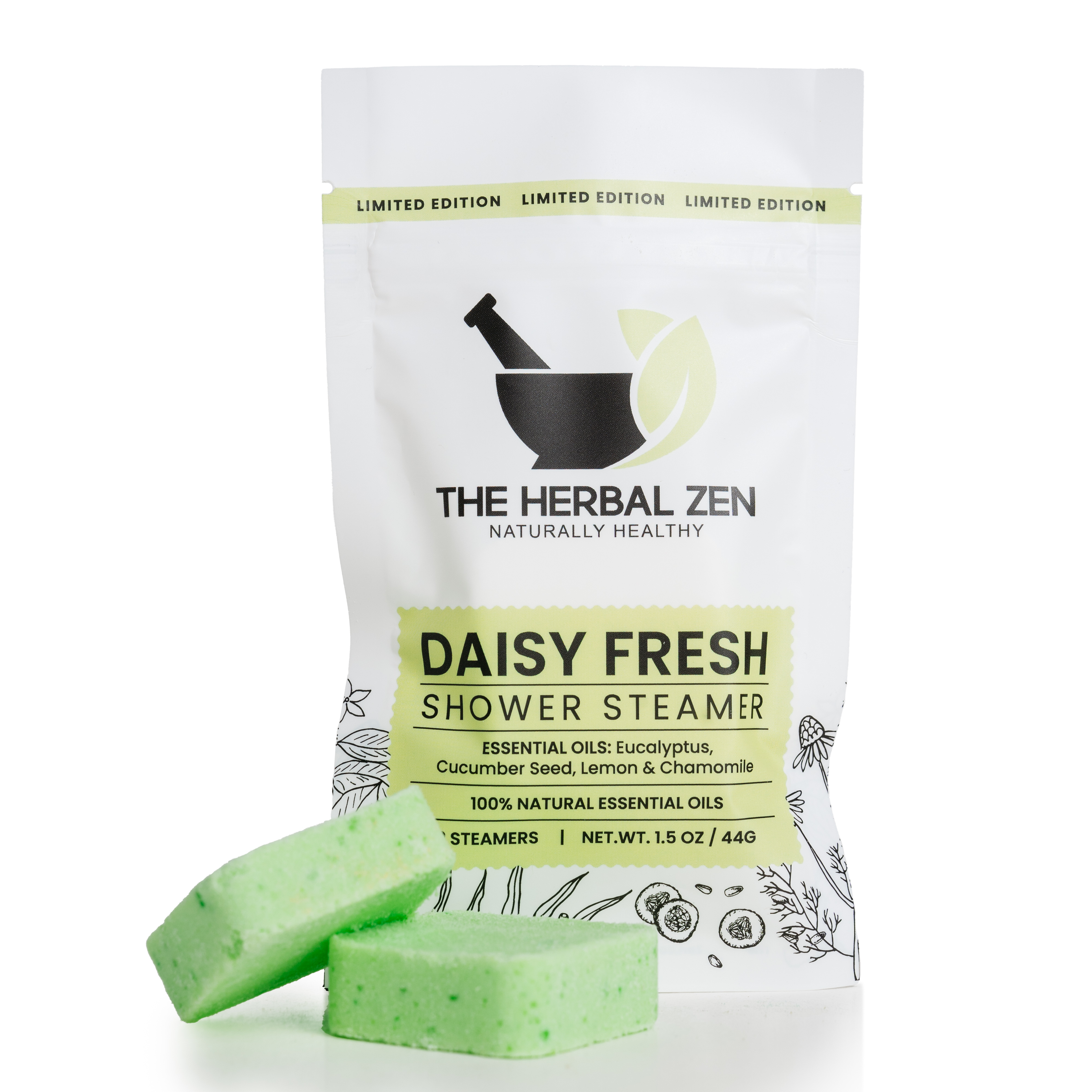 Seasonal Shower Steamer Daisy Fresh | Cucumber Seed+Eucalyptus+Lemon+Chamomile