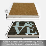 Love Paw Absorbent Stone Coaster