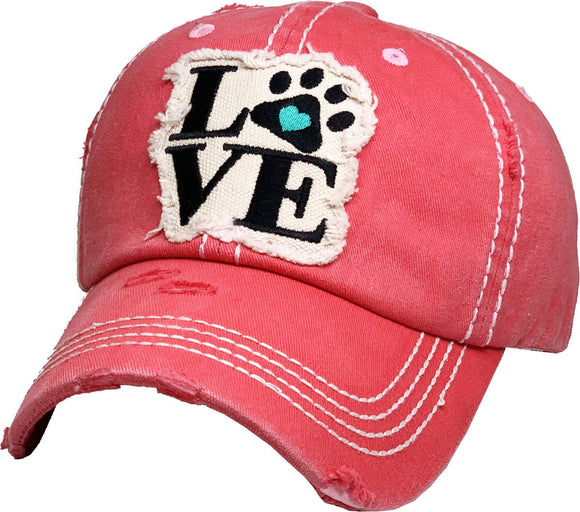 Paw Love Vintage Ballcap