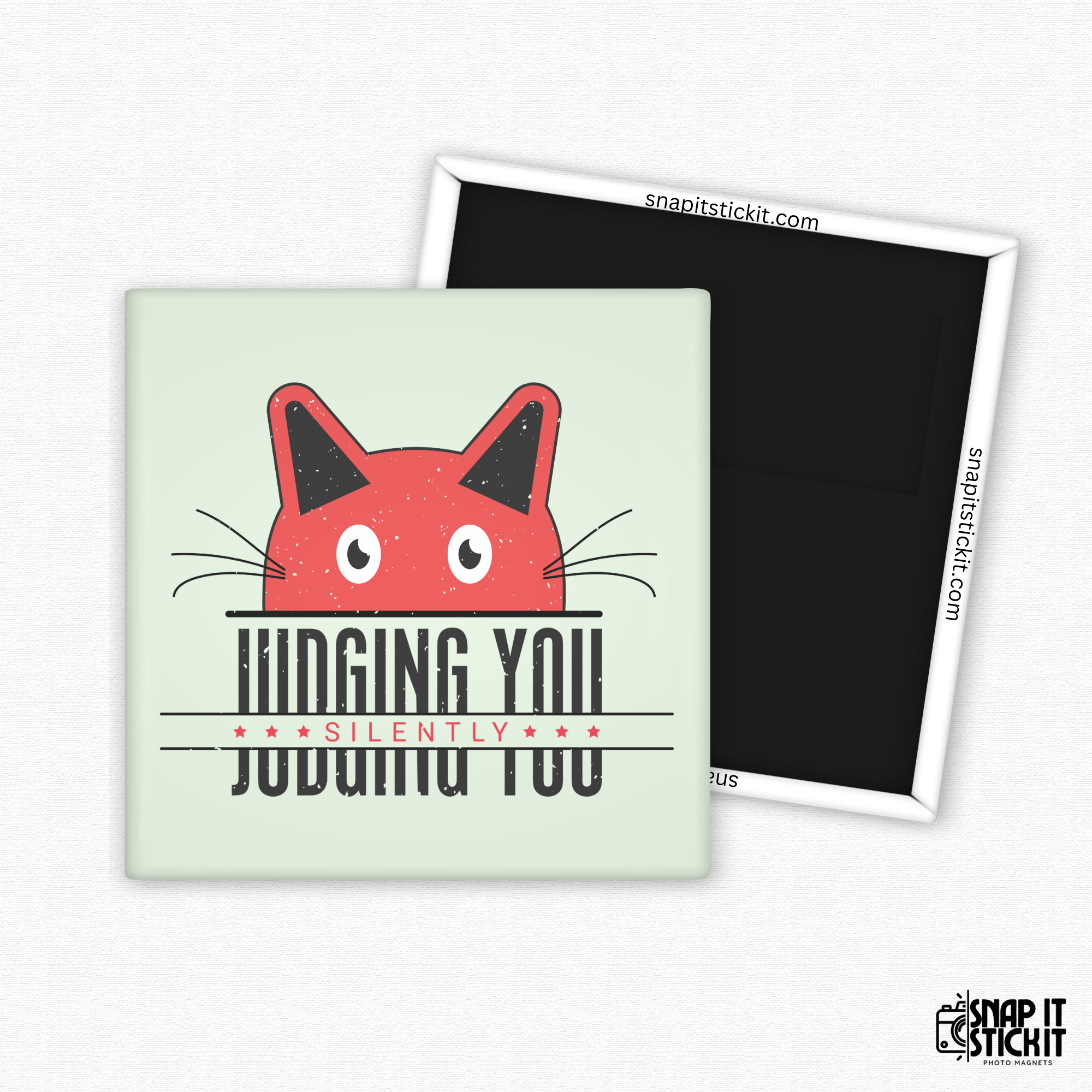 Judging You Silently – Funny Cat Magnet for Sarcastic Pet Lovers and Cat Parents