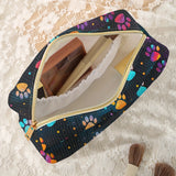 Colorful Paw Print Makeup Pouch