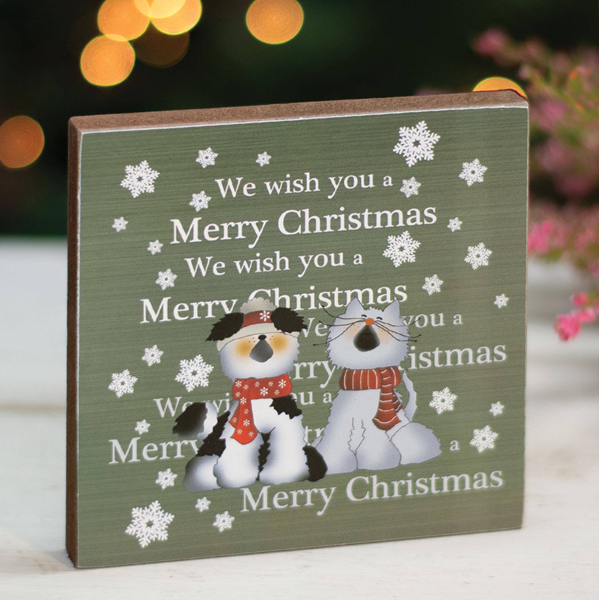 We Wish You A Merry Christmas Block Sign