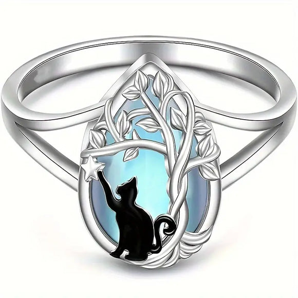 Tree of Life Moonstone Ring