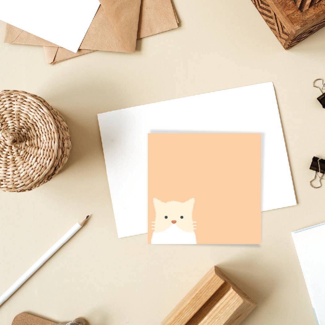 Peach Cat Peekaboo Post-it® Note 3x3